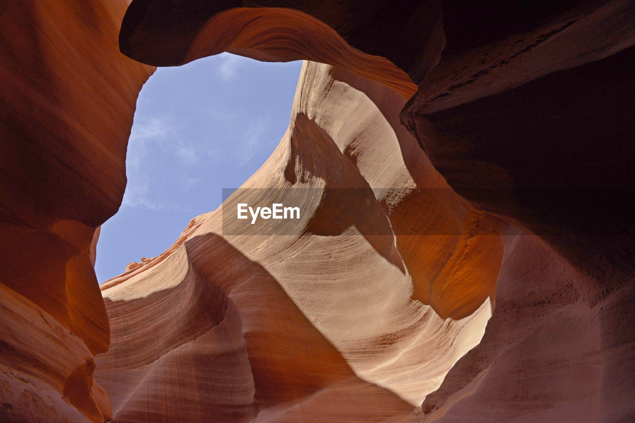 Low angle view of rock formation