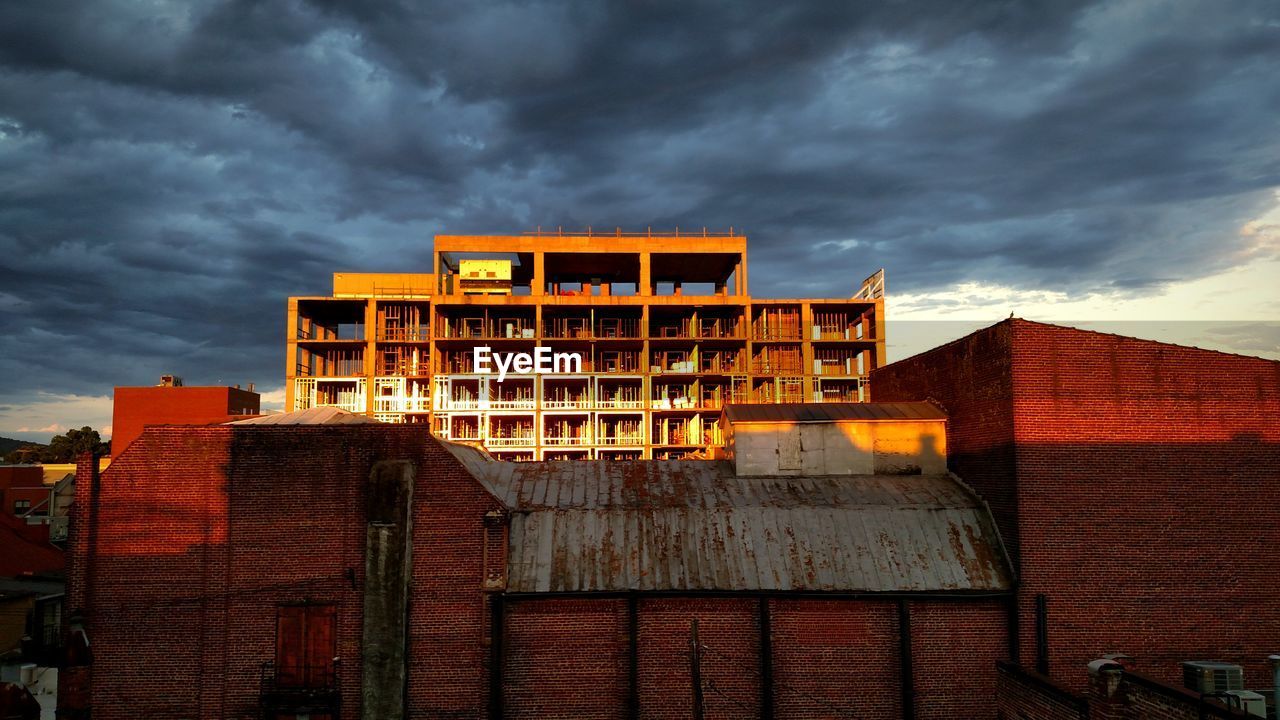 Low angle view of buildings against sky