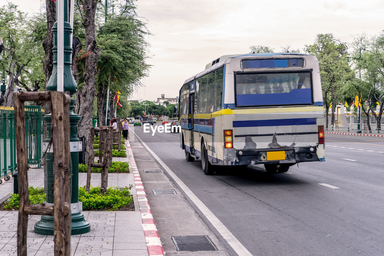 Cars on road in city