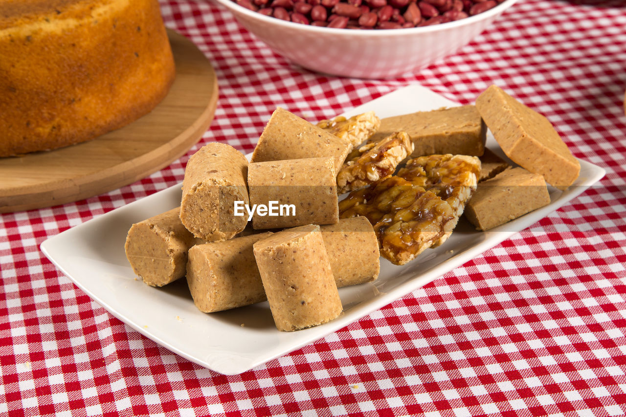 Close-up of food on table