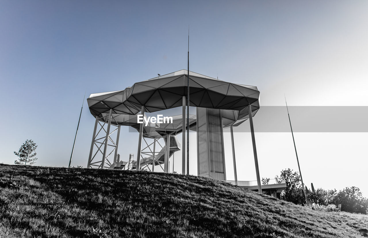 LOW ANGLE VIEW OF COMMUNICATIONS TOWER