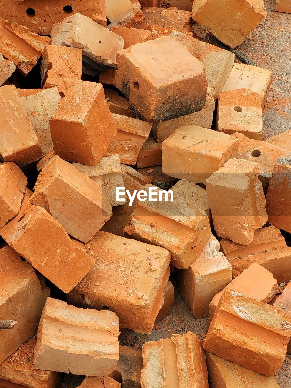 full frame shot of chopped bricks