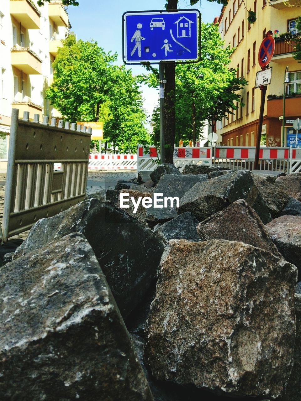 ROAD SIGN AGAINST TREES