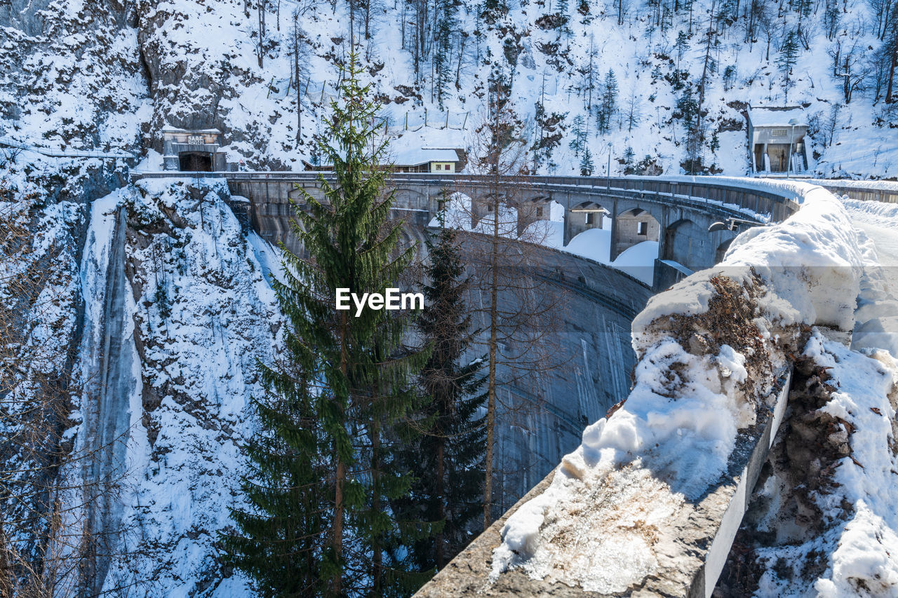 Winter on the frozen sauris lake