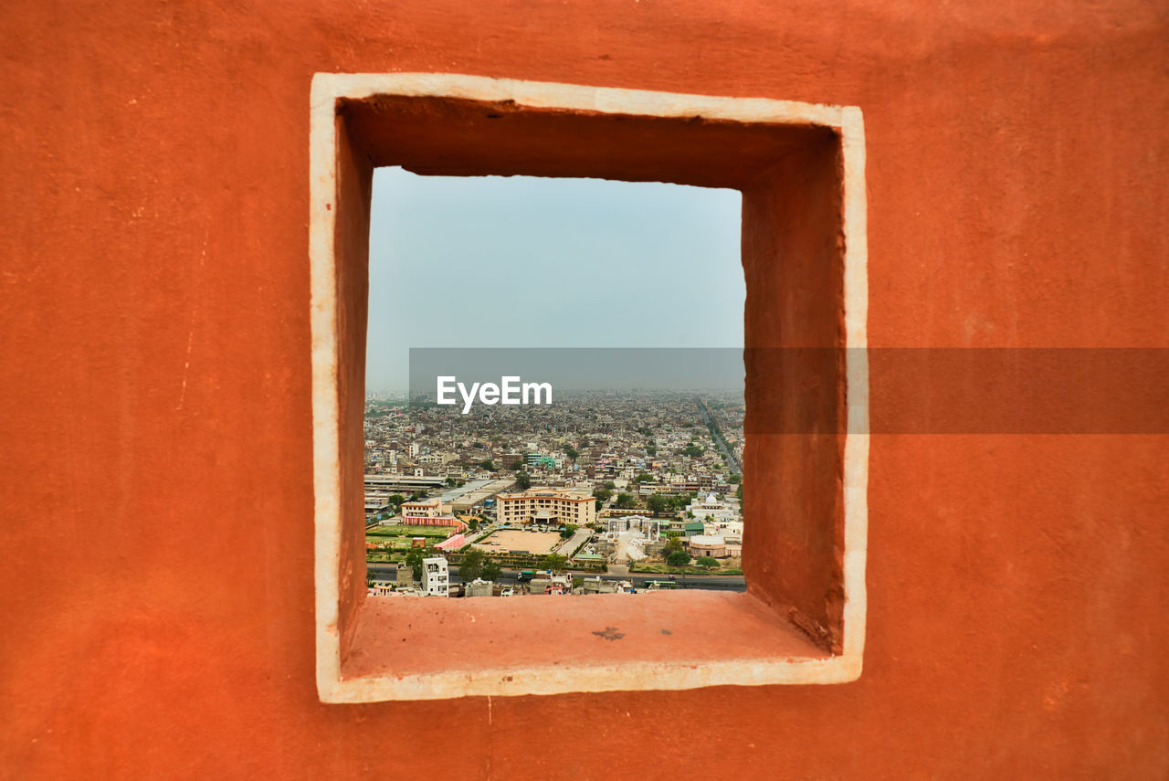 View of jaipur city through the heritage wall