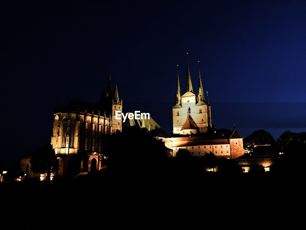 VIEW OF CHURCH AT NIGHT