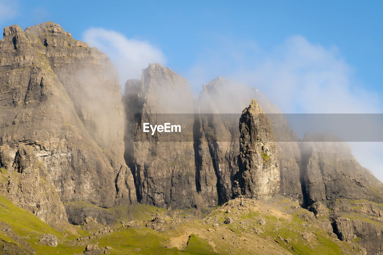 The old man of storr - famous rock formation in trotternish landslip, isle of skye, scotland
