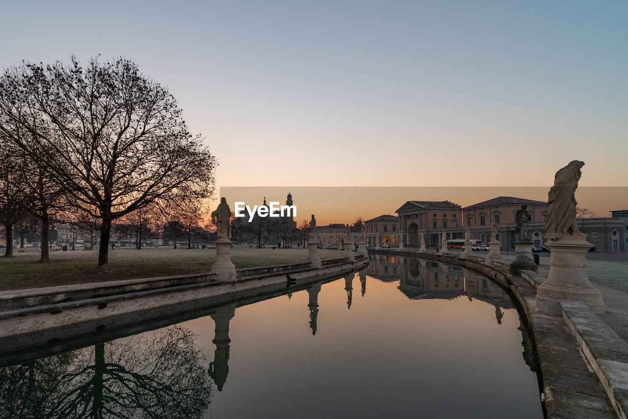 Prato della valle, square in the city of padua with the memmia island surrounded by a canal