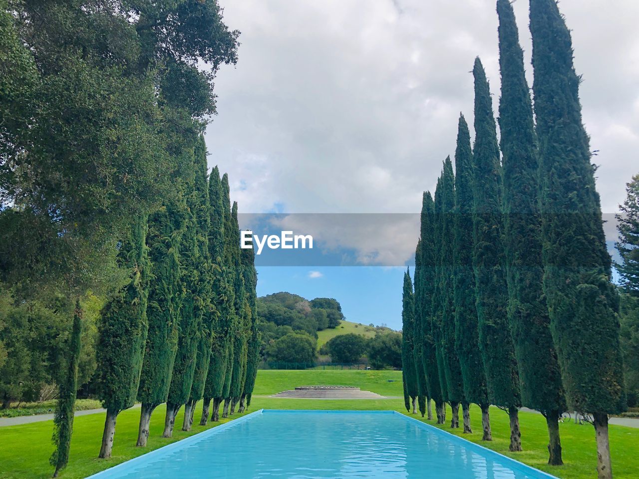 Scenic view of swimming pool against sky