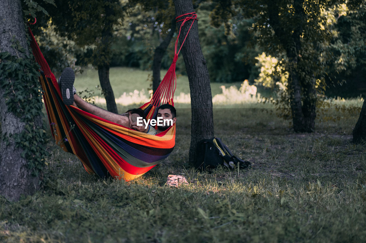 Young man relaxing