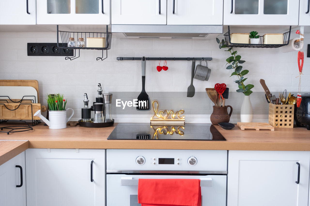 kitchen utensils on table