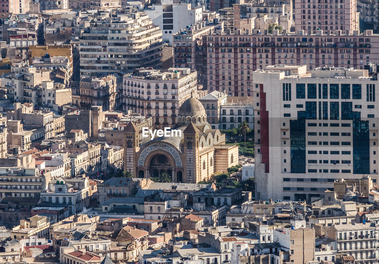 High angle view of oran city buildings