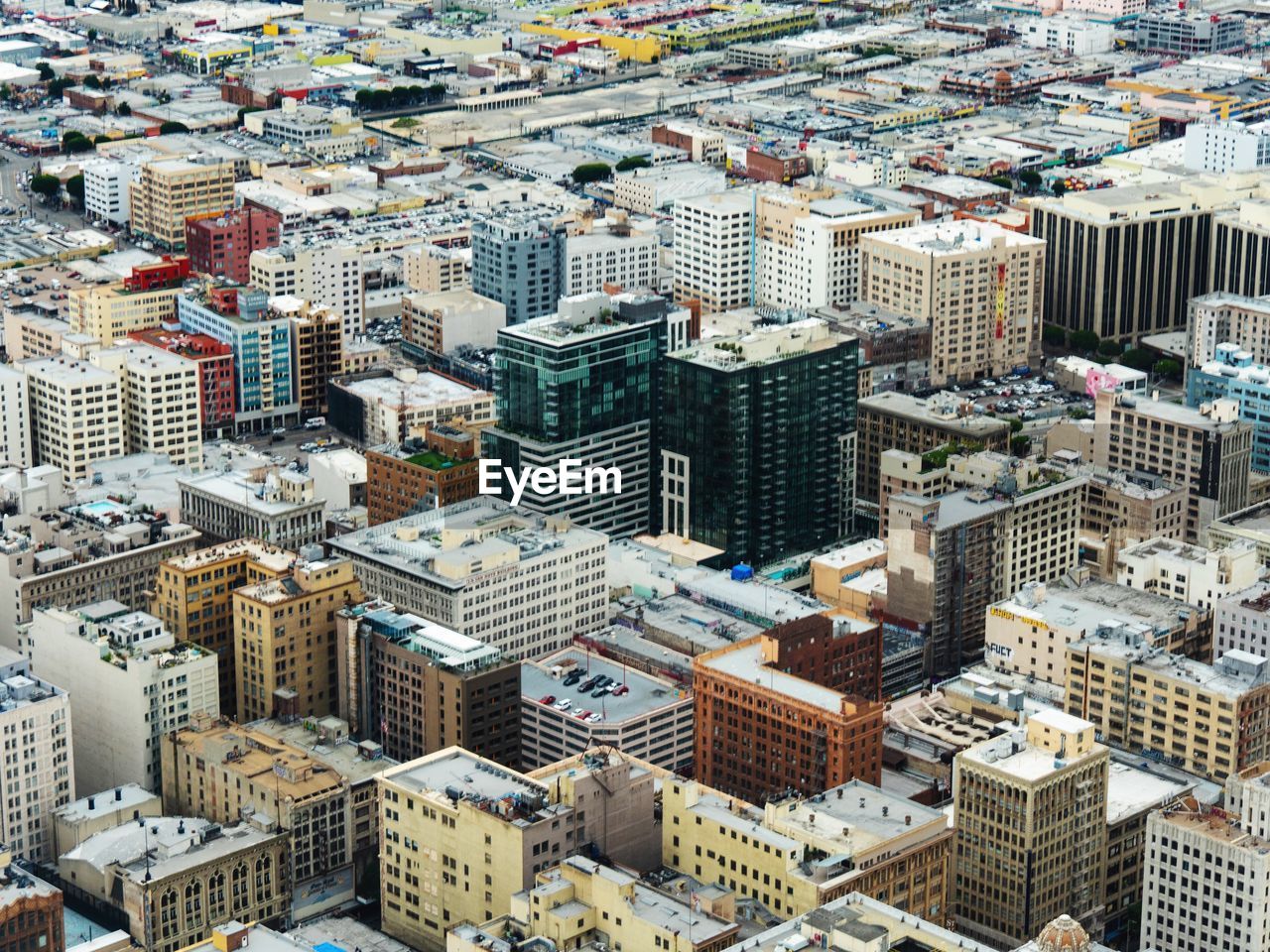 Aerial view of buildings in city