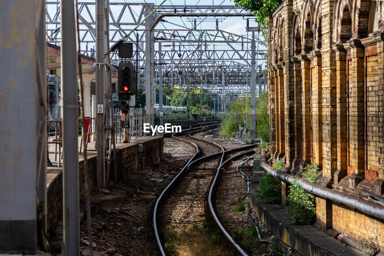 TRAIN ON RAILROAD TRACKS