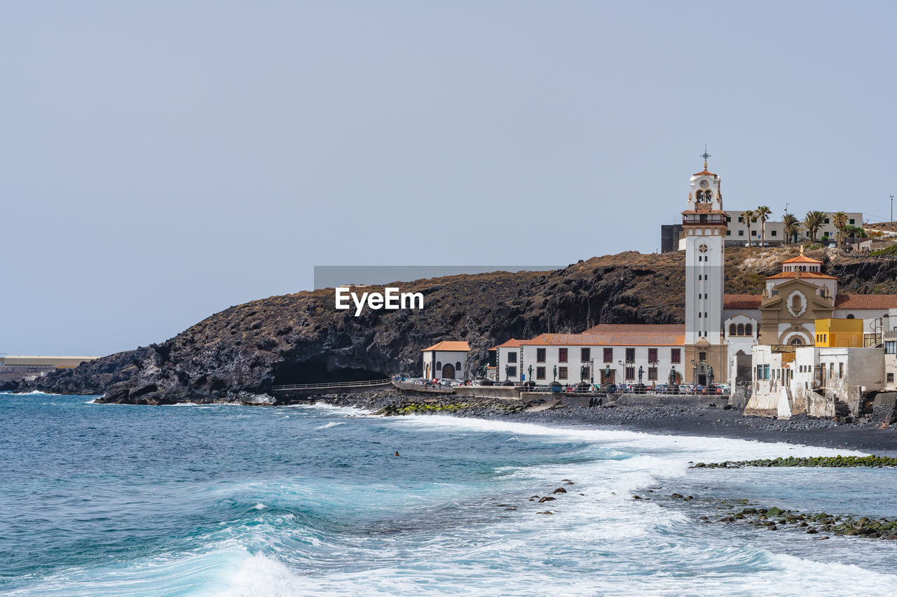 View of the city of candelaria, in tenerife, canary islands, spain