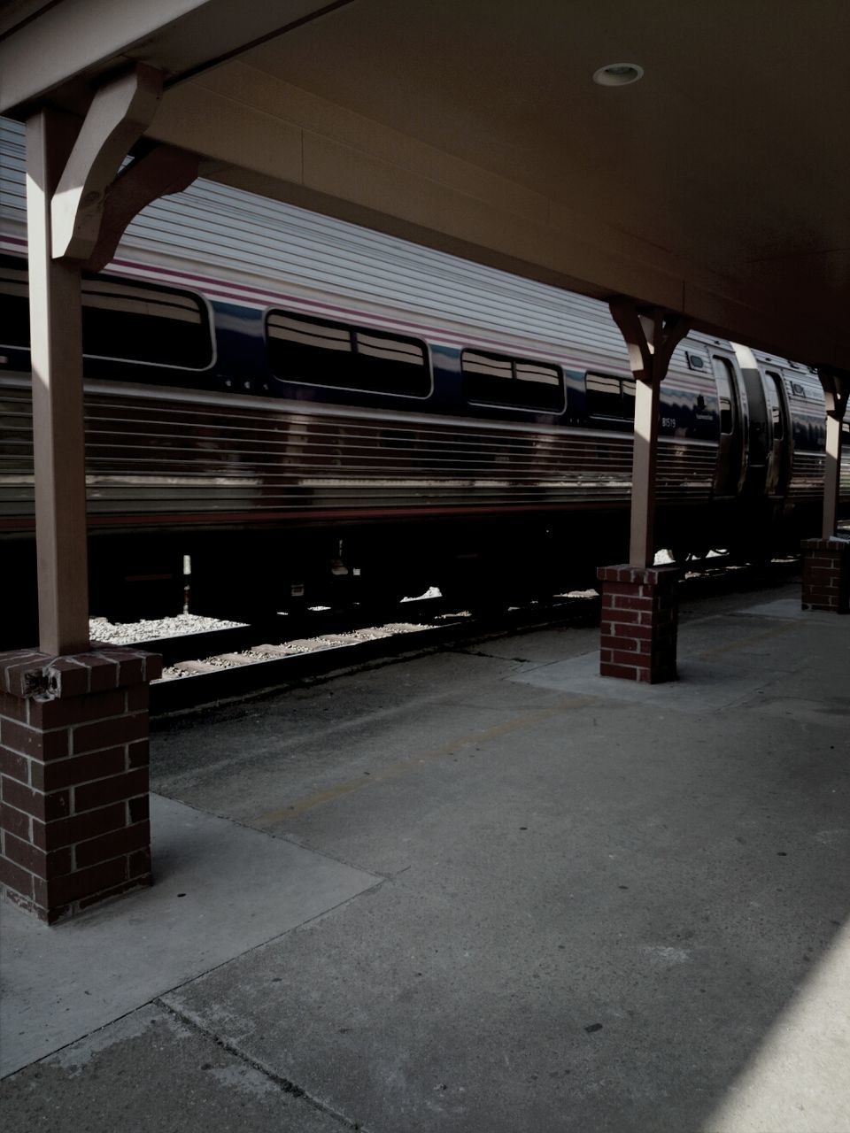 Running train at platform