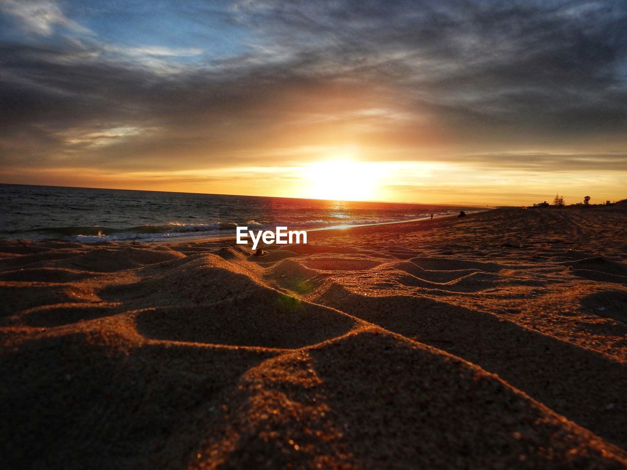 Scenic view of sunset over sea