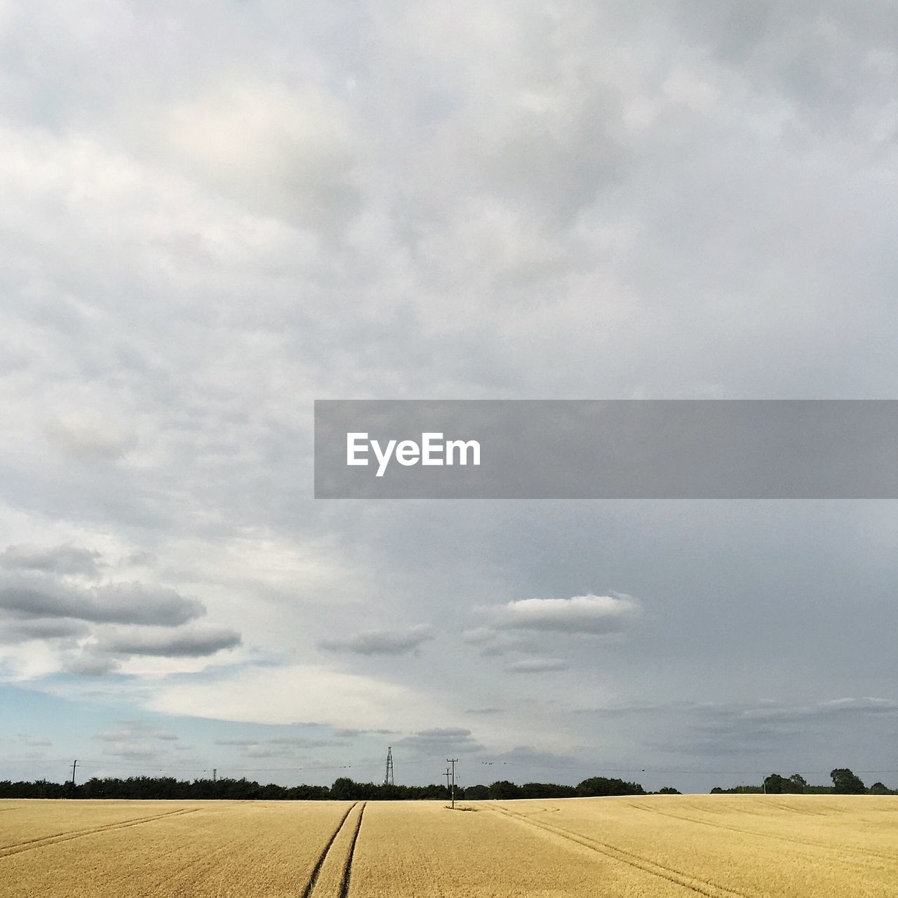 Scenic view of field against cloudy sky