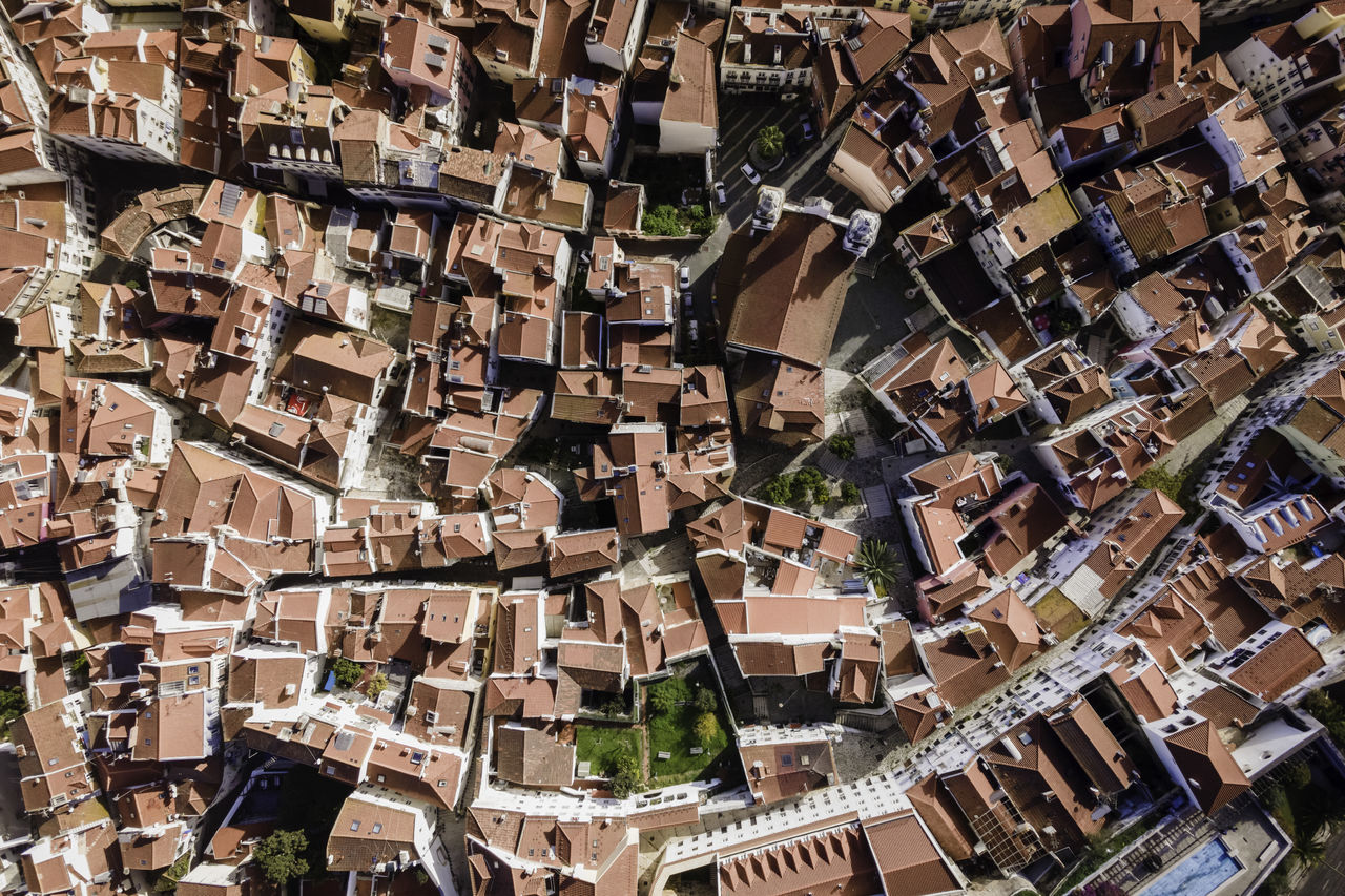 HIGH ANGLE VIEW OF RESIDENTIAL DISTRICT