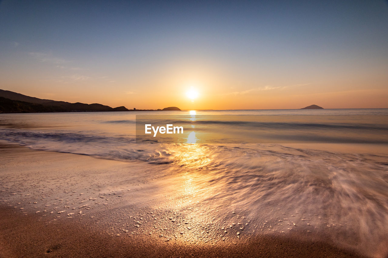 SCENIC VIEW OF SEA DURING SUNSET