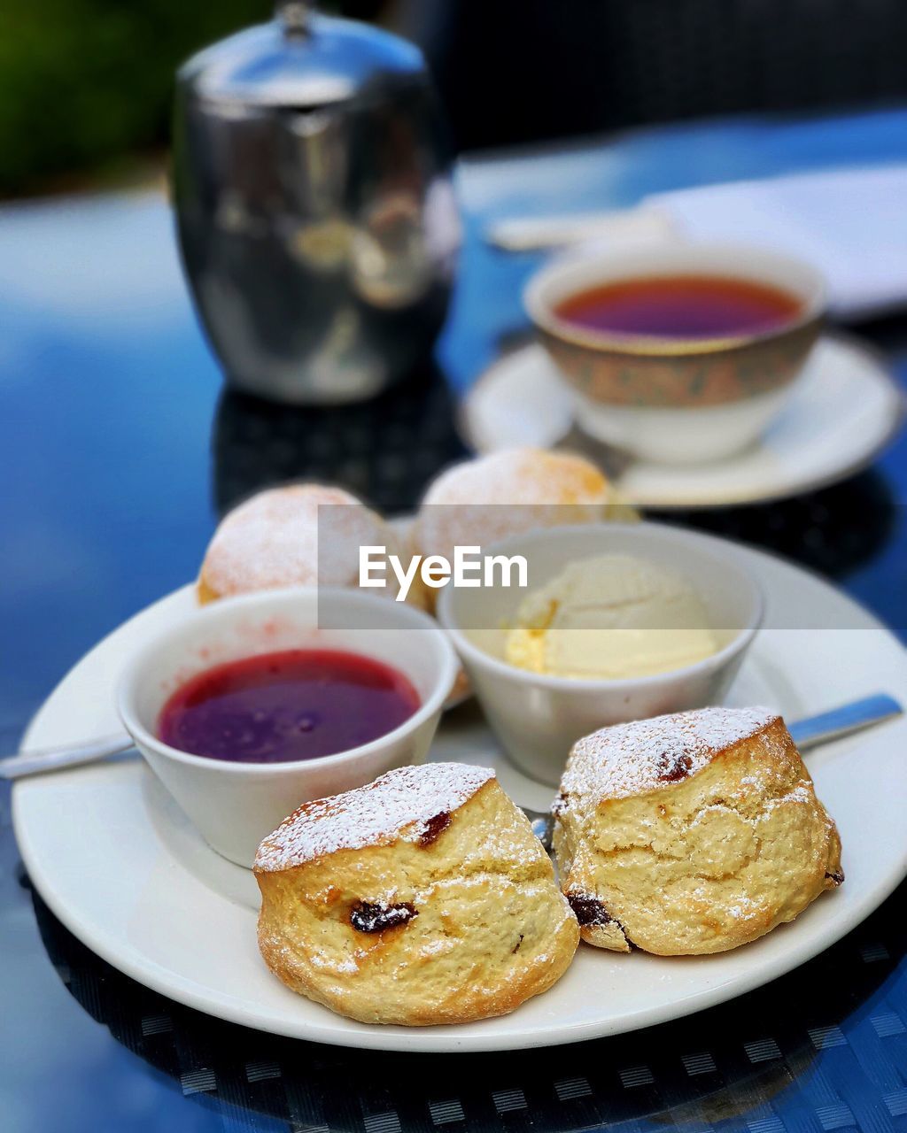 CLOSE-UP OF DESSERT SERVED ON TABLE