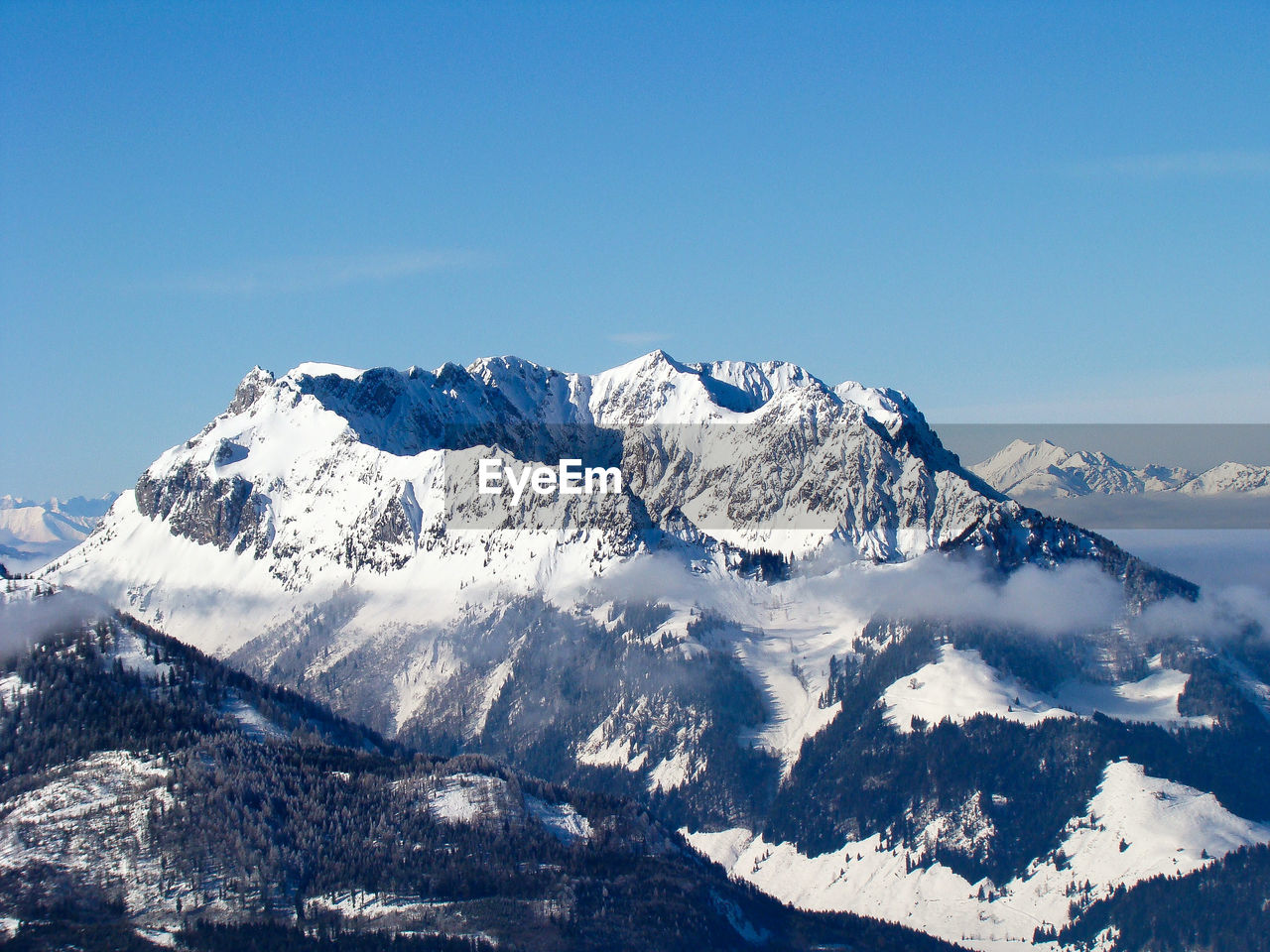 Wonderful winter panorama of the wild emperor in austria tyrol