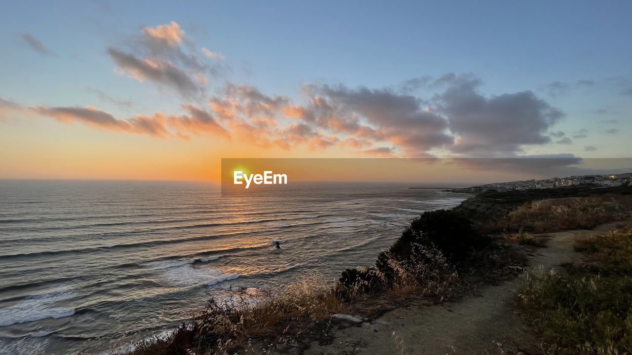 SCENIC VIEW OF SEA DURING SUNSET