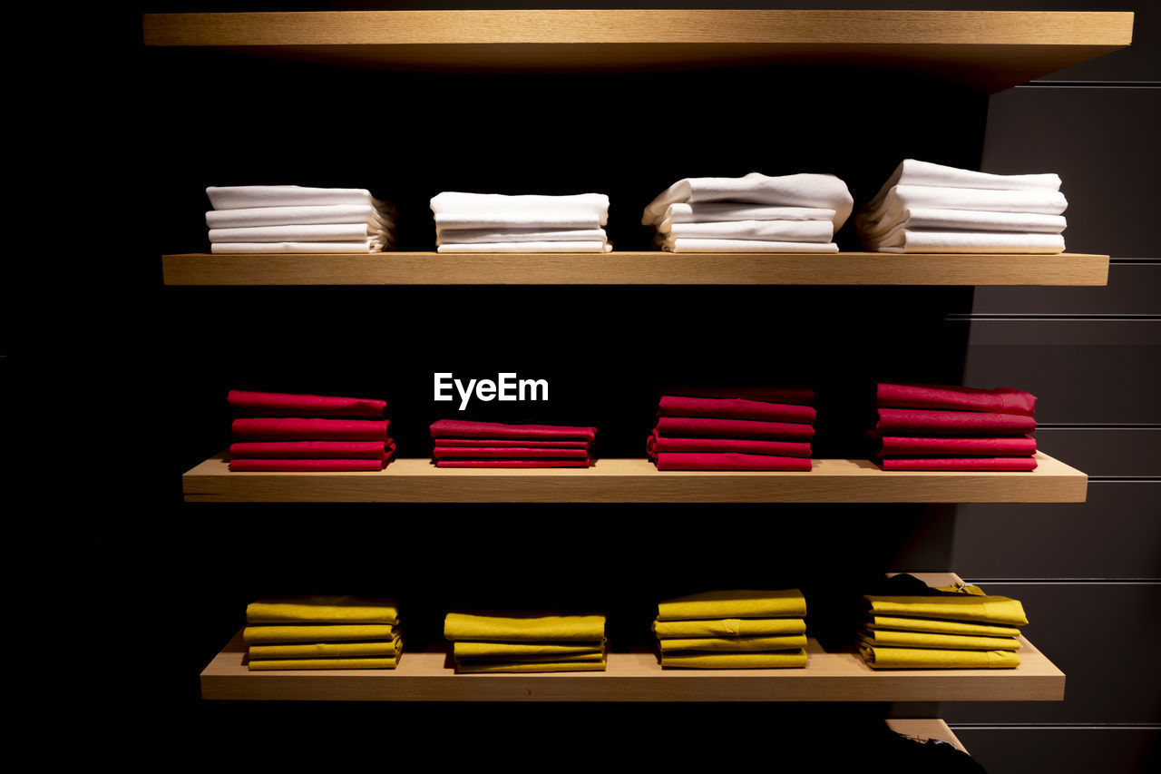 Display with clothes.