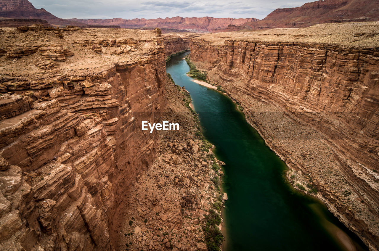 Scenic view of river and rock formations