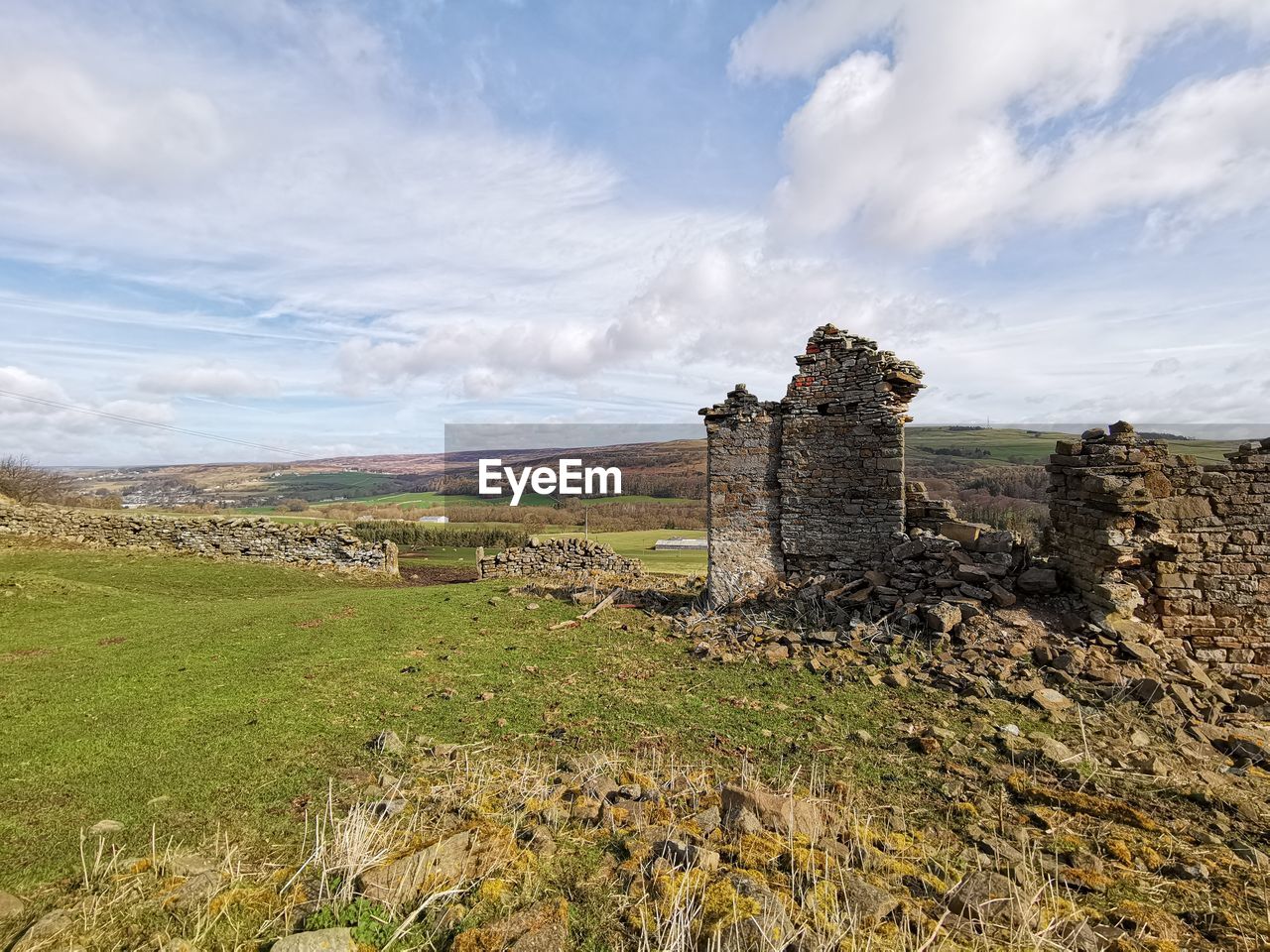 OLD RUIN ON FIELD