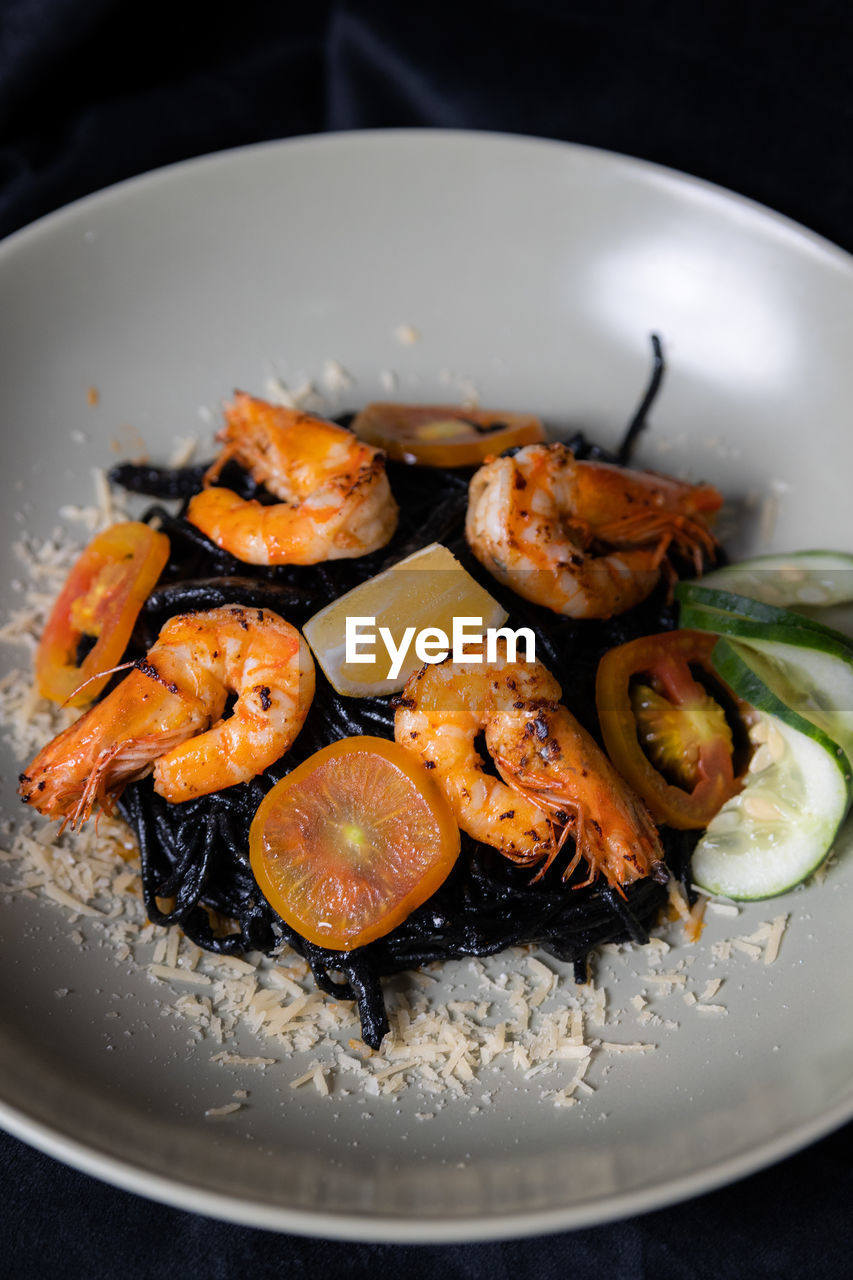 close-up of food in plate on table