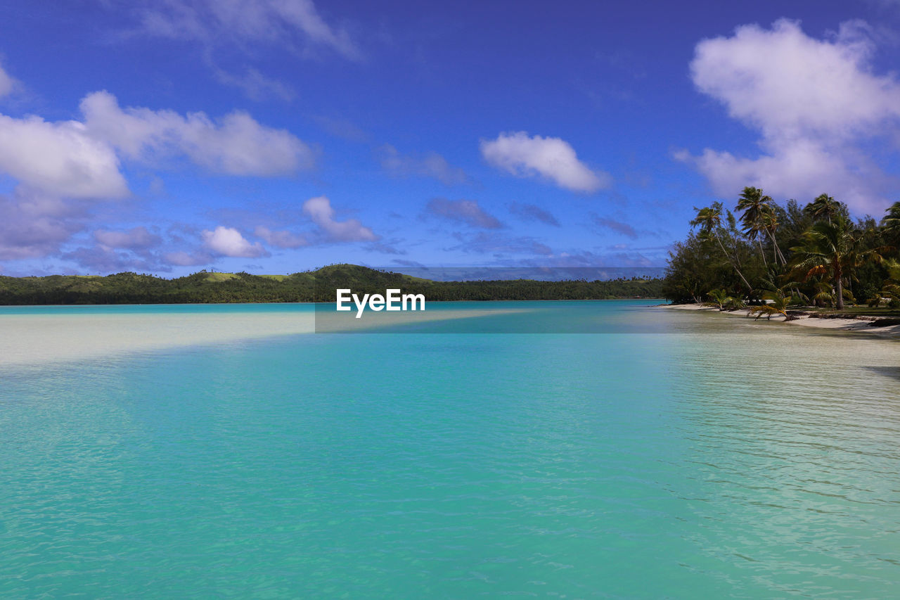 View of swimming pool against cloudy sky