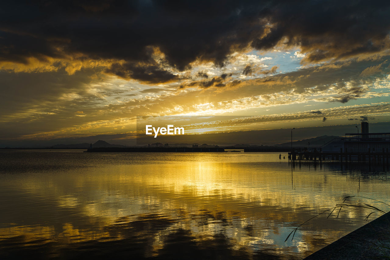 SCENIC VIEW OF SEA DURING SUNSET