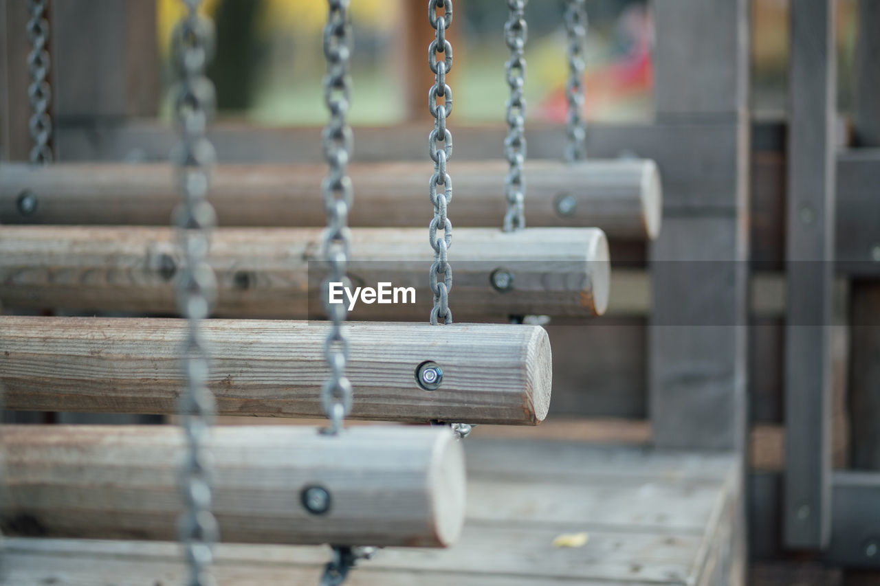 Close-up of bridge on playground