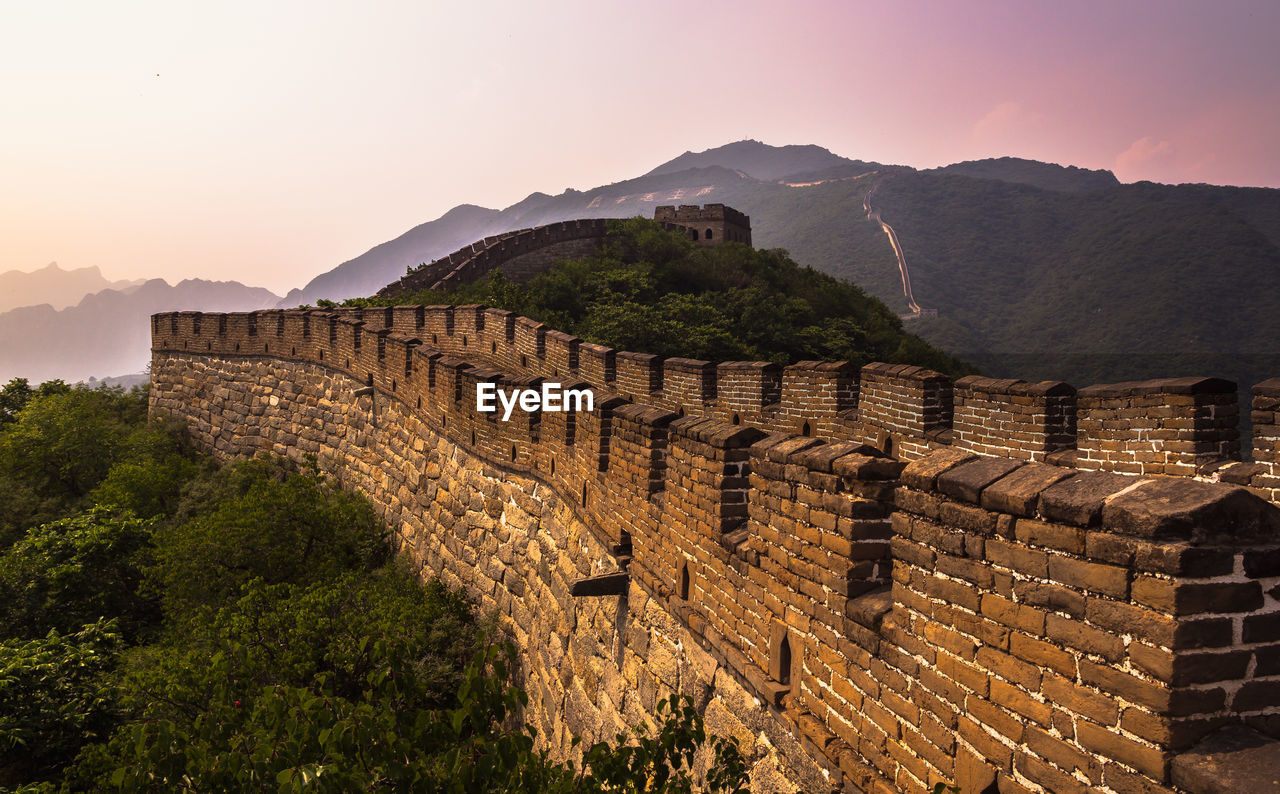 Great wall at sunset