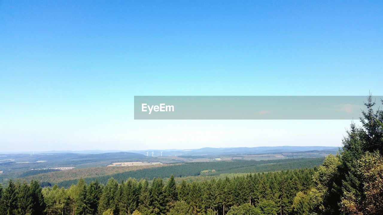 Scenic view of landscape against clear sky