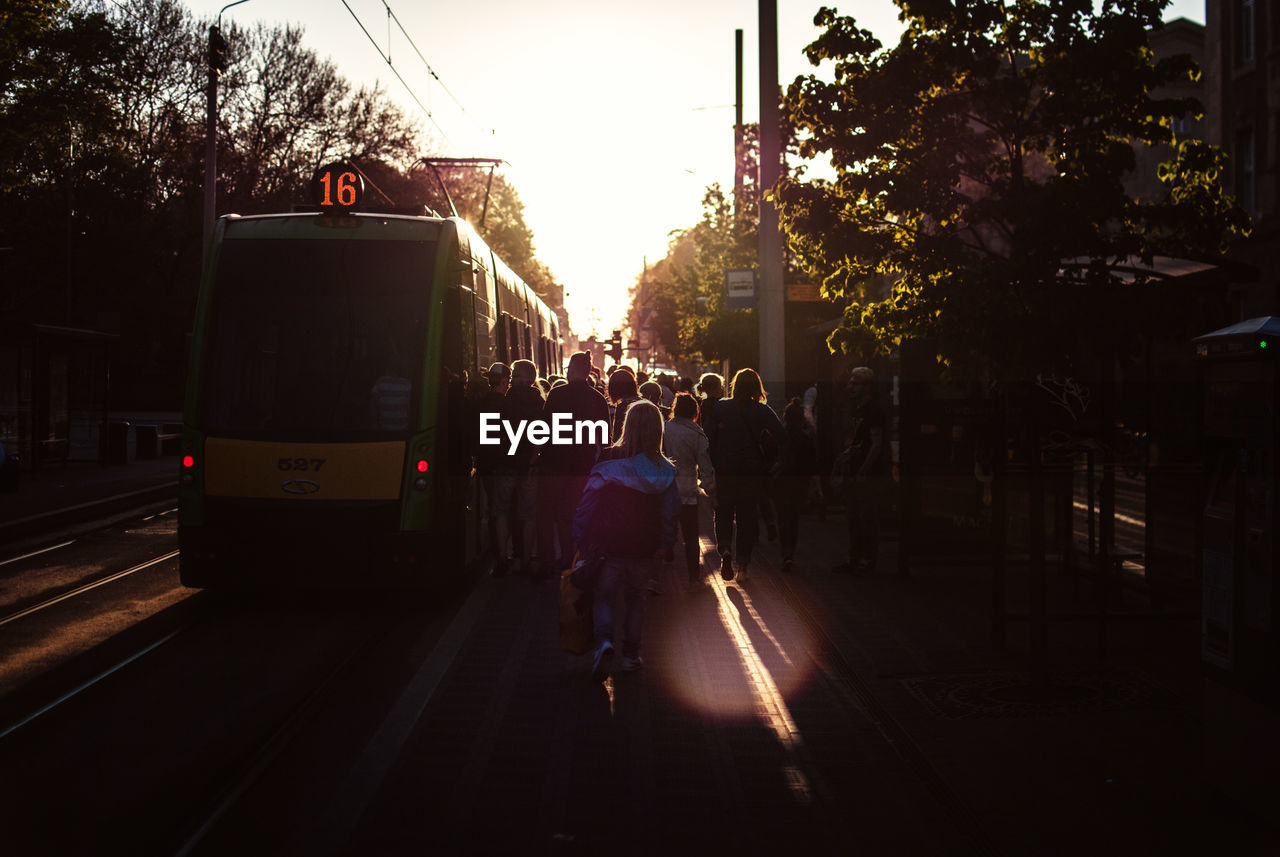 Commuters boarding cable car