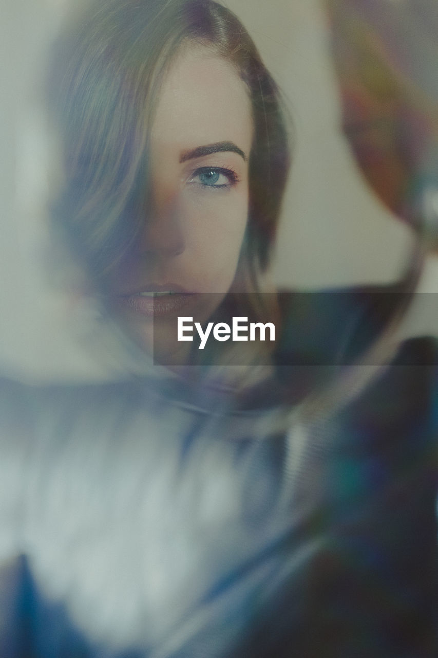 Close-up of beautiful young woman