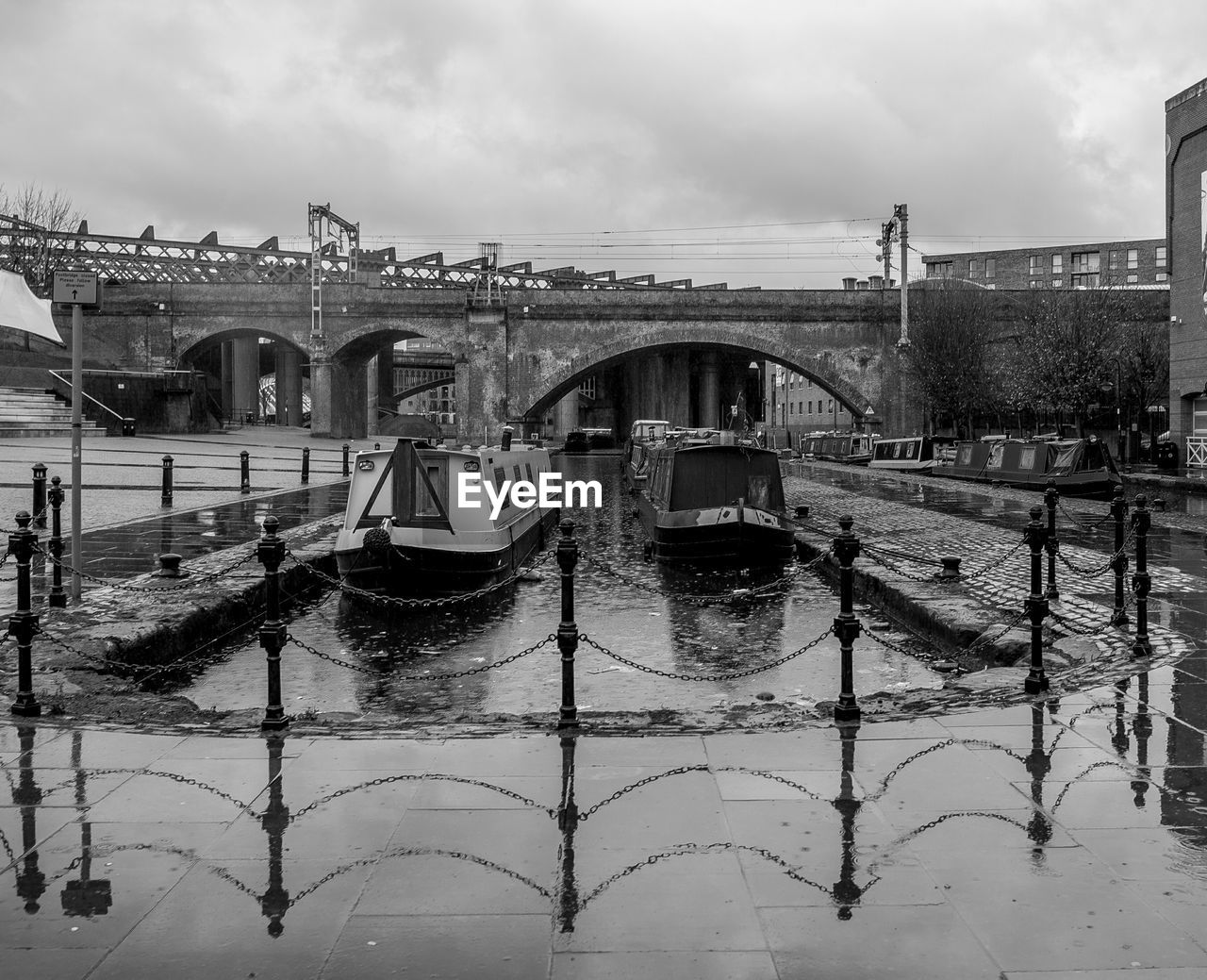 Tourboat moored in canal