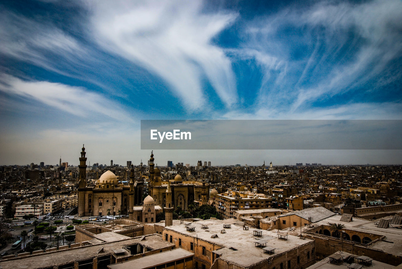 Aerial view of buildings in city