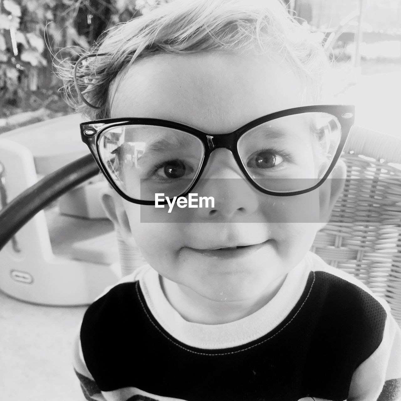 Portrait of boy wearing glasses
