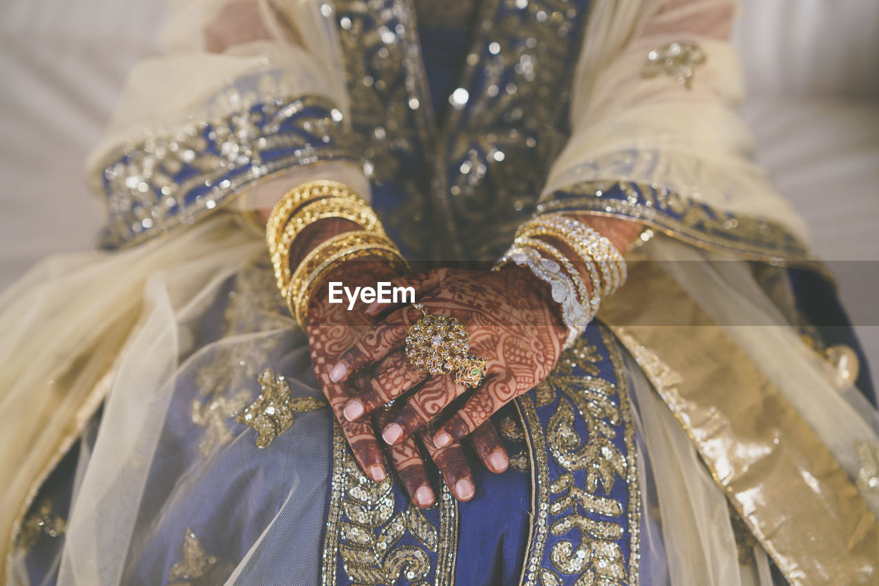 Midsection of indian bride