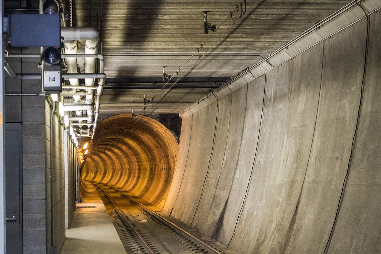 View of an underground railway tracks