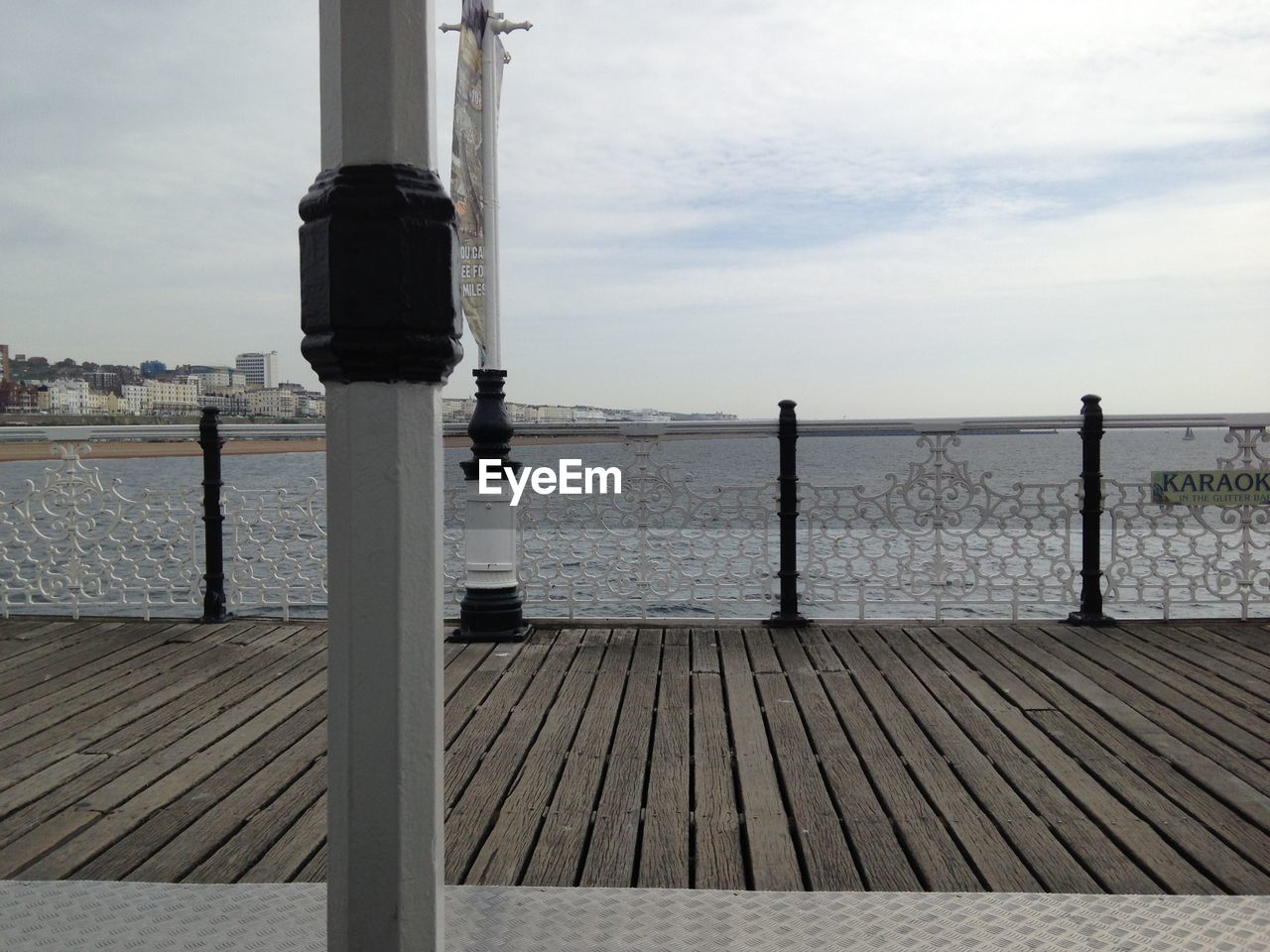 Pier over sea against sky