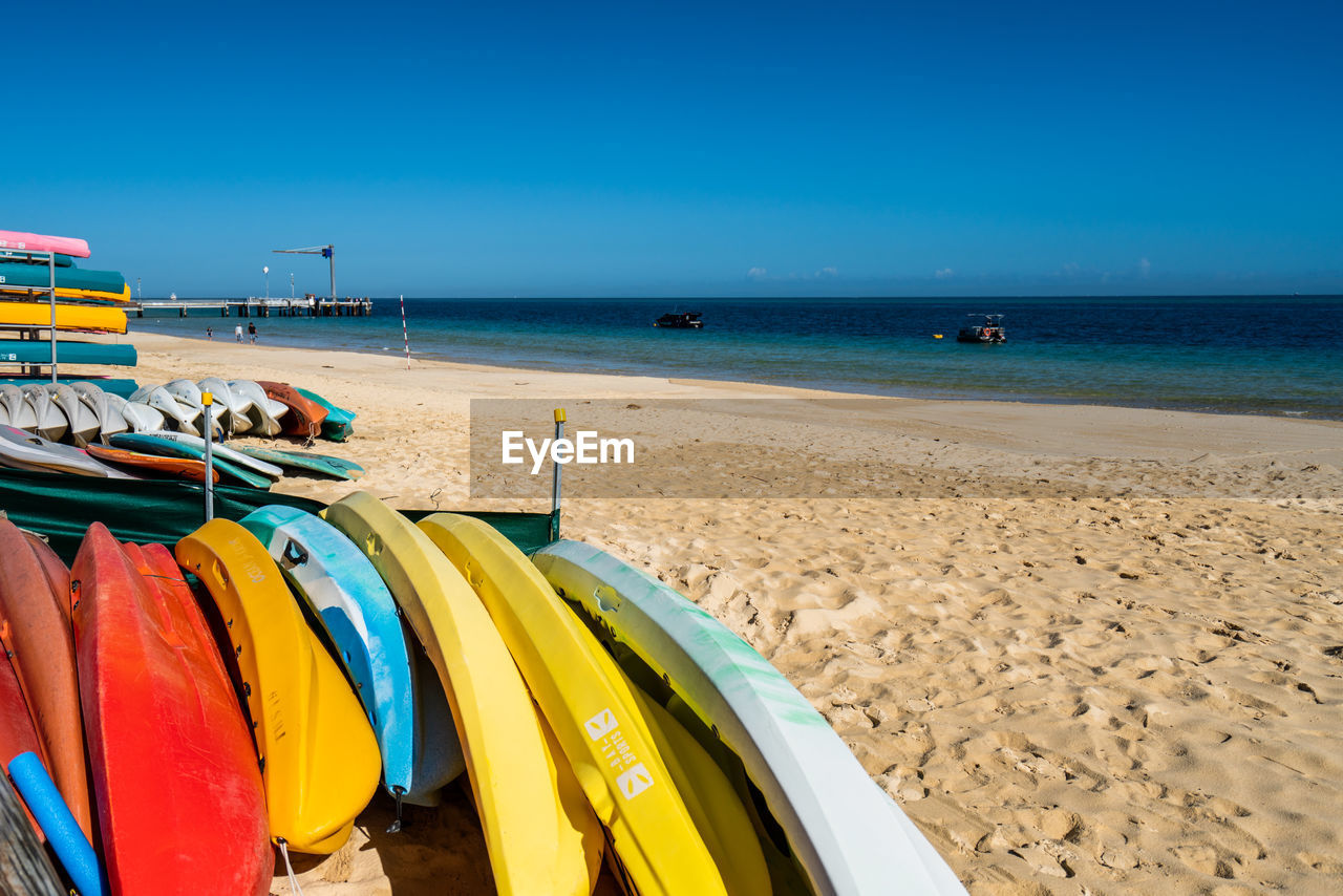 SCENIC VIEW OF BEACH AGAINST BLUE SKY