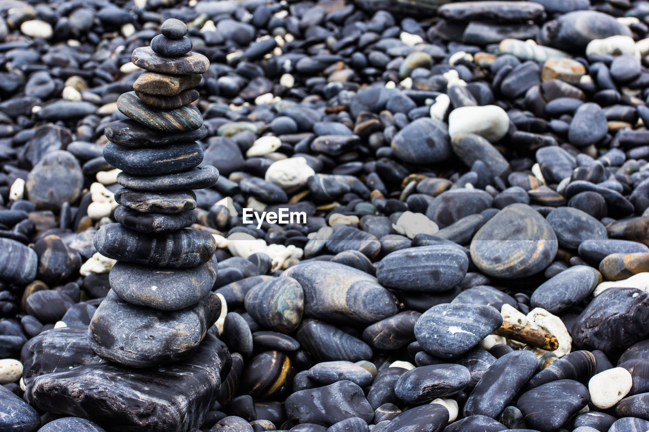 pebble, large group of objects, rock, abundance, full frame, backgrounds, no people, stone, nature, beach, land, day, outdoors, tranquility, beauty in nature, high angle view, textured, gray, sea, close-up