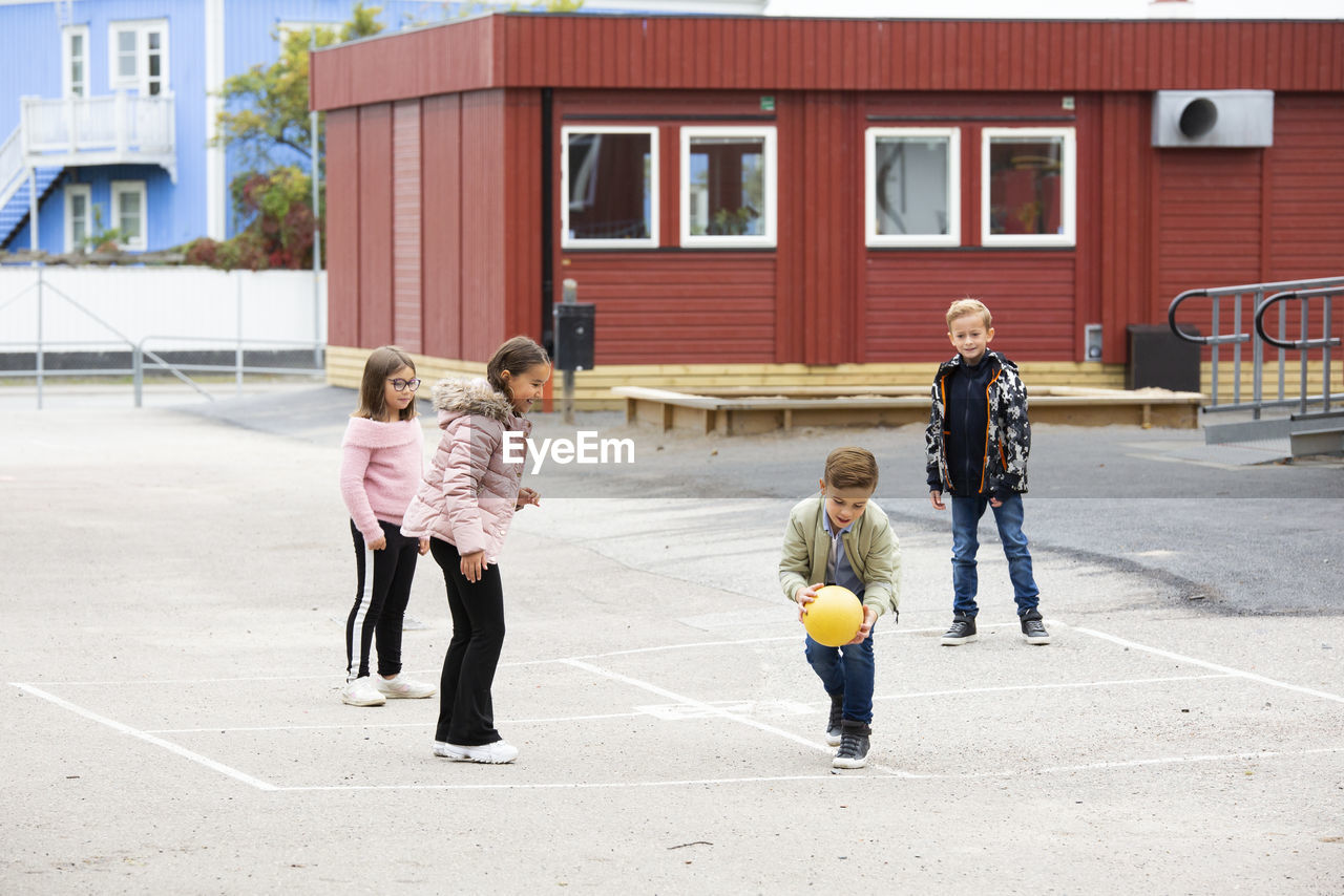 Children playing at school yard