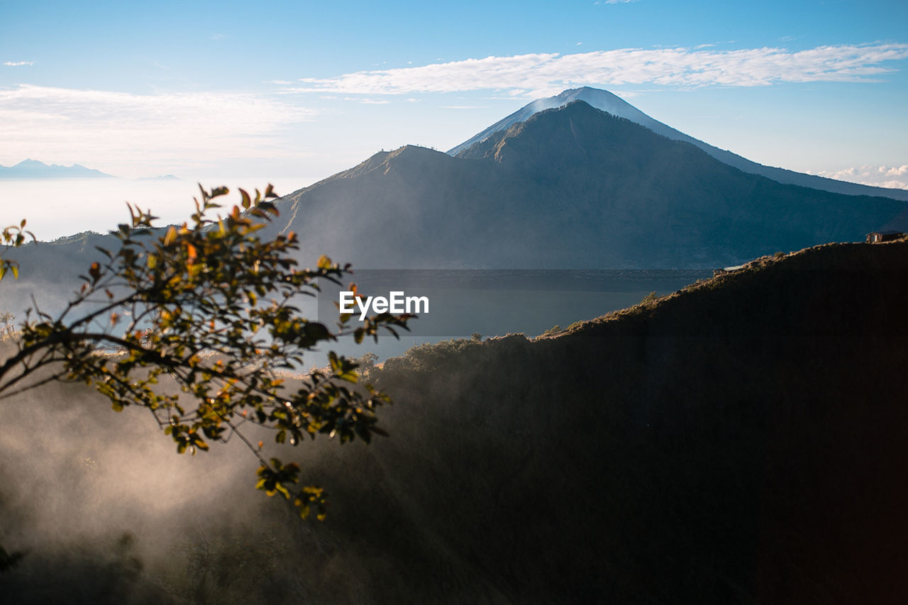 Scenic view of mountain during morning