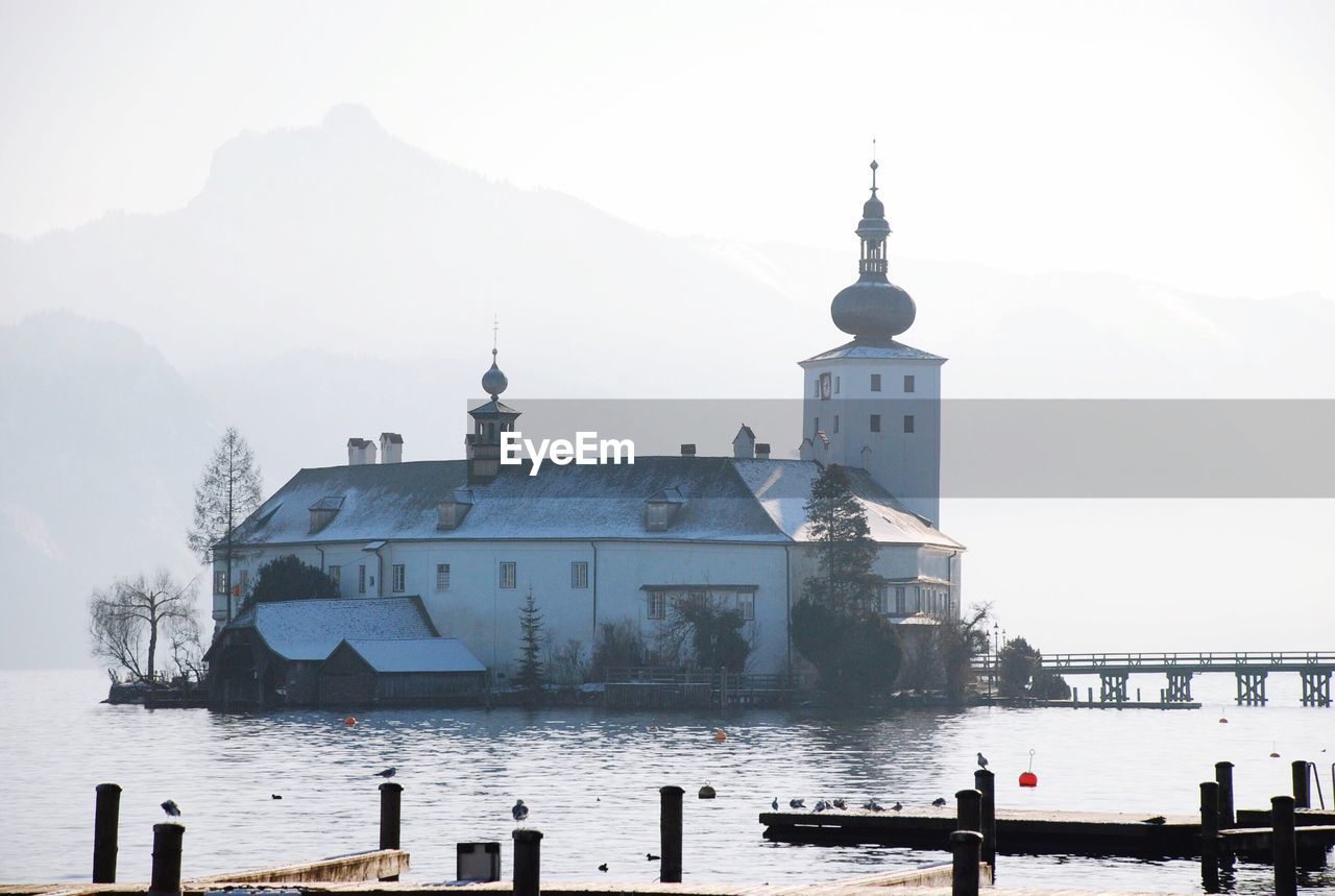 VIEW OF LAKE AGAINST CLEAR SKY