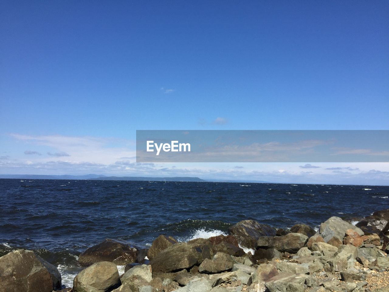 Scenic view of rocky beach